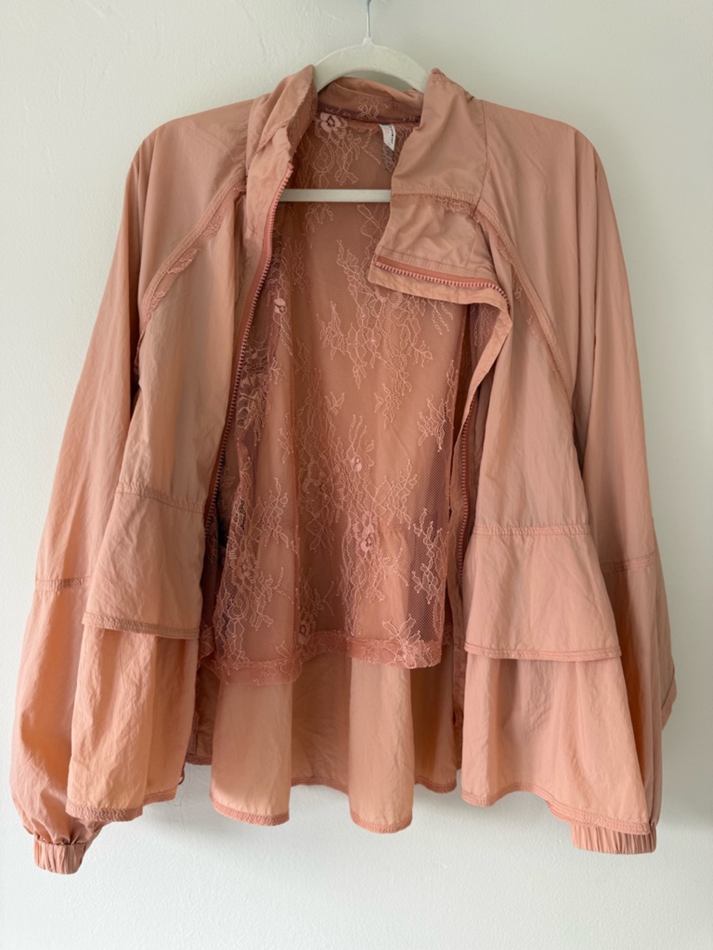 FP Movement by Free People Peach Lace-Back Jacket